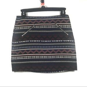 H&M Divided Tribal Aztec Mini Skirt Size 4